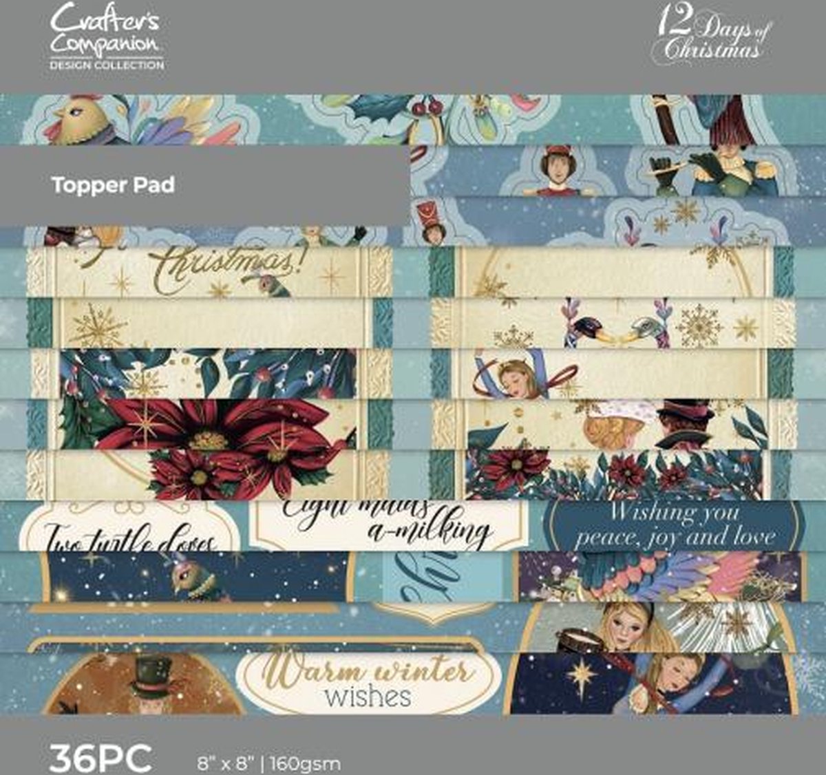 CC Design Collection - Twelve Days of Christmas - Knipvellen Pad 20x20 cm